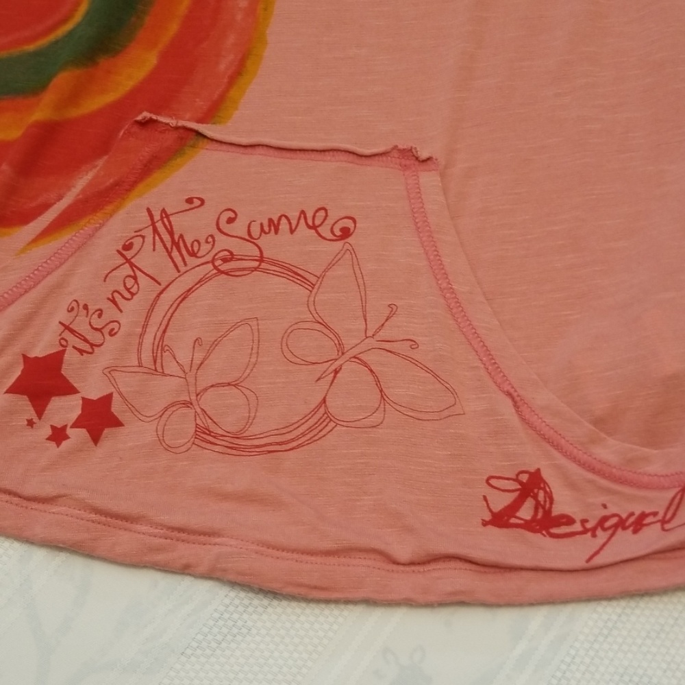 Desigual rainbow pink short sleeve tee R327:6:619 - Picture 4 of 7